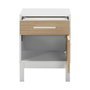 Hanah Home Kmd-1411-Mb-1 Mesilla de Noche Roble y Blanco 45x60x45 cm Tablero de Partículas Melamina
